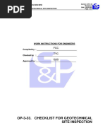 Checklist For Geotech Site Visit