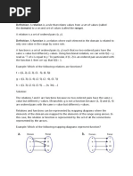 Function: Definition: A Relation Is A Rule That Relates Values From A Set of Values (Called