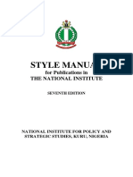 Style Manual: For Publications in The National Institute