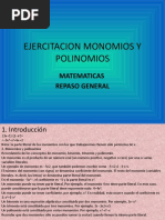 Ejercitacion Monomios y Polinomios