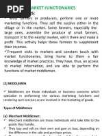 Market Functionaries: (1) Producers