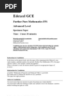 GCE FurtherMaths Specimen Paper Mkscheme