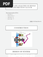 Design and Analysis of Single Plate Friction Clutch