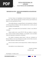 Reflexão Da Ufcd - Aplicação Informática de Gestão de Pessoal