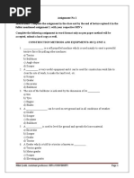 Construction Methods and Equipments-Mcq