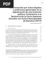 Indemnización por actos ilegales o arbitrarios generados en la adjudicación de una licitación pública Comentario a la Sentencia de la Corte Suprema González con Ilustre Municipalidad de Dalcahue (2019)