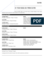 Academic Year 2022-23 Dates