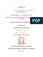 DR Reddy'S Laboratory: "Financial Statement Analysis"