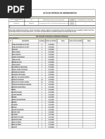 Acta de Entrega de Herramientas