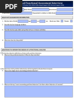 Open Ended Functional Assessment Interview