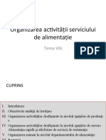 Tema VIII - Organizarea Activitatii Serviciului de Alimentatie