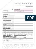 Application Form For Non - Teaching Posts