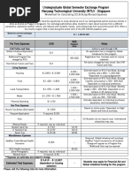 Ntu Cost Sheet