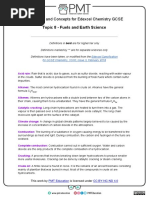 Definitions - Topic 8 Fuels and Earth Science - Edexcel Chemistry GCSE