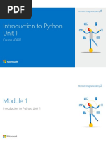 Introduction To Python Unit 1: Course 40460