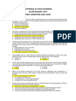 Maternal & Child Nursing Achievement Test FIRST SEMESTER 2021-2022