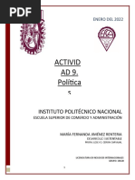 ACTIVIDAD 9. Politicas Publicas Mexicanas y Desarrollo Sustentable