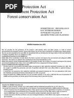 Wildlife Protection Act Environment Protection Act Forest Conservation Act