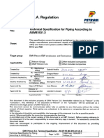 EP FE ME SPC 011 01 E - Specification - Piping - Classes - ASME - B31.3