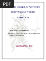 A Strategic Management Approach To India's Classical Wisdom: Ramayana