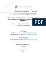 Sobrecarga Laboral y Afrontamiento Emocional en Las Enfermeras de Primera Línea Durante El Cuidado de Pacientes Covid-19, Trujillo 2021.