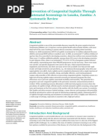 Prevention of Congenital Syphilis Through Antenatal Screenings in Lusaka, Zambia: A Systematic Review