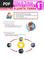 Nuestro Planeta Tierra para Primer Grado de Primaria