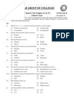 Punjab Group of Colleges: 1 Quarter Test (Chapter 15, 16, 17)