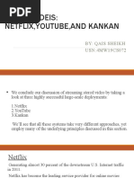 Case Studeis: Netflix, Youtube, and Kankan: By: Qais Sheikh USN:4MW19CS072