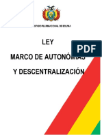 Ley N 031 - Ley Marco de Autonomías y Descentralización