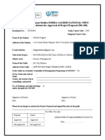 School of Management Studies INDIRA GANDHI NATIONAL OPEN UNIVERSITY Proforma For Approval of Project Proposal (MS-100)