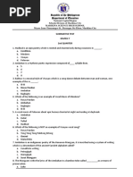 Republic of The Philippines Department of Education: Summative Test Mapeh 7 2Nd Quarter