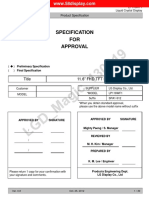 Specification FOR Approval: Title 11.6" FHD TFT LCD