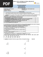 Evaluación Quimestral Noveno Matematicas