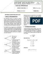 2° SEC - TRIGONOMETRÍA - CLASE (Sistemas de Medida Angular)