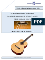 PDF Musica Aplicada III, Guitarra I, Programa de Curso 2022 Plan Sabado 1er Semestre