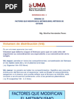 Semana 12. Factores Que Modifican El Metabolismo, Métodos de Estudio