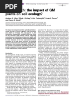 Life in Earth: The Impact of GM Plants On Soil Ecology?