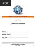 Practical Service Instances Log Book: Sithkop005 Coordinate Cooking Operations