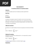 Lab Manual 10: Z-Transform and Inverse Z-Transform Analysis Objective