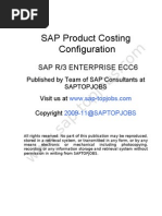 SAP Product Costing Notes