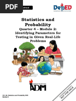 Statistics and Probability - q4 - Mod2 - Identifying Parameter To Be Tested Given A Real Life Problem - V2