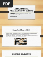 ACTIVIDADES A REALIZAR EVENTO TEAM Building y RSC