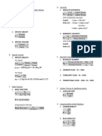 Fluid Mechanics Formulas