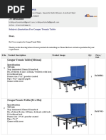 Cougar Table Tennis Table