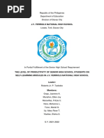 The Level of Productivity of Senior High School Students On Self-Learning Modules in J.V. Ferriols National High School