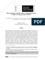 Elites Tarapaqueños y Migrante Chilenos Criminalizacion, Delitos y Rebeldias en El Iquique Peruano 1870-1879