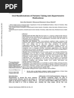 Oral Manifestations of Patients Taking Anti-Hypertensive Medications