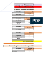 Cálculo Valor Nutricional Nuevo Menú