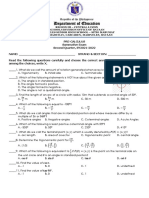 Pre Calculus Summative Exam Q2 SY2021 2022